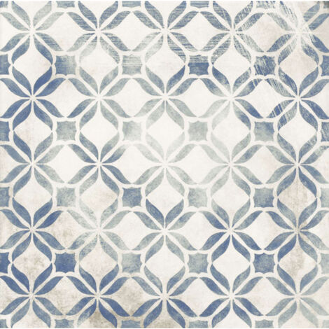 Carrelage extérieur effet carreaux ciment Fragment bleu R11 14 mm 32,9x32,9 cm - Reflex Boutique