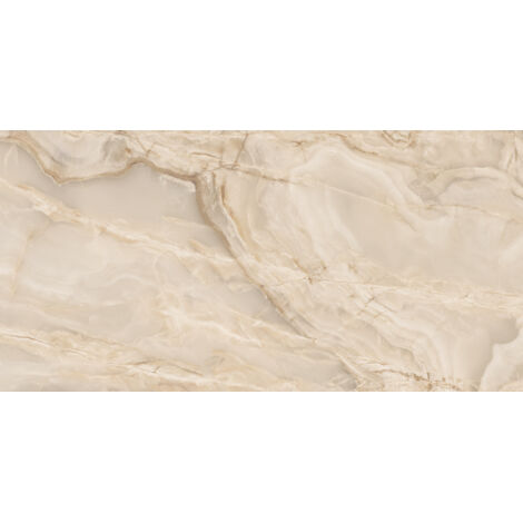 Carrelage effet marbre poli 60x120 cm – Grès cérame brillant – Couleur ambre pour intérieur élégant – Pour salon et cuisine