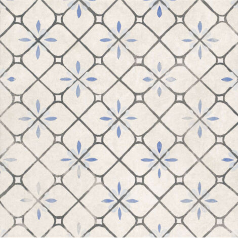 Carrelage extérieur effet carreaux ciment Fragment bleu ciel R11 14 mm 32,9x32,9 cm - Reflex Boutique
