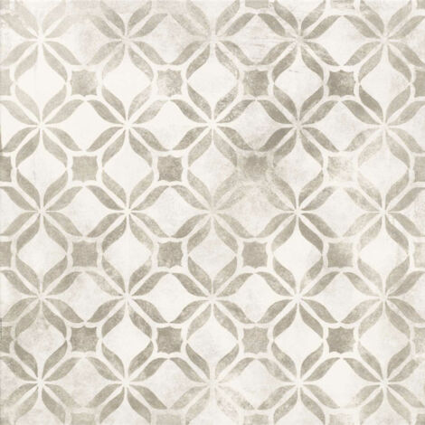 Carrelage extérieur effet carreaux ciment Fragment blanc R11 14 mm 32,9x32,9 cm - Reflex Boutique