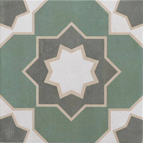 Carrelage sol effet carreaux de ciment Sligo olive 33x33 cm - Réflex boutique