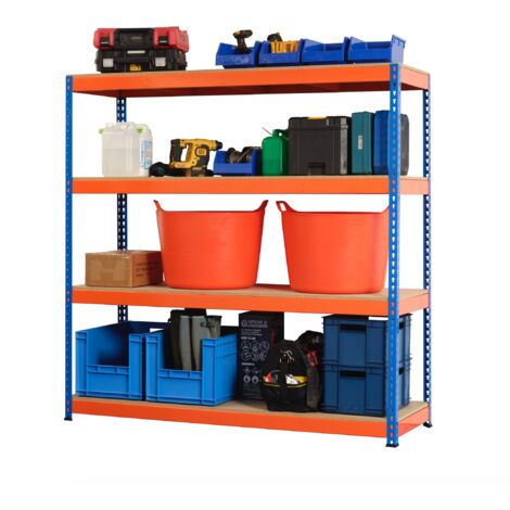 Heavy Duty Industrial Shelving Unit 4 Levels - 1800mm H x 1800mm W x 450mm D - 400KG's UDL Per Shelf