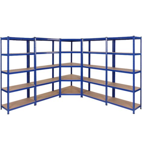 5 Bay MEGA DEAL Heavy Duty Garage Corner Kit 1500mm H x 750mm W x 300mm D - 175KG UDL Per Shelf