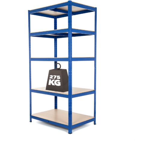 Garage Shelving Unit - Racking 5 Levels 1800mm H x 900mm W x 600mm D - 275KG's UDL Per Shelf