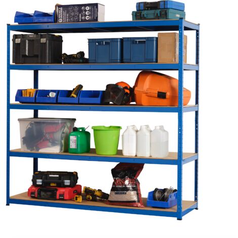 Garage Shelving Unit - Racking 5 Levels 1800mm H x 1800mm W x 600mm D - 200KG's UDL Per Shelf