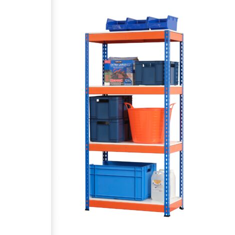 Heavy Duty Industrial Shelving Unit 4 Melamine Shelves - 1800mm H x 900mm W x 600mm D - 400KG's UDL Per Shelf