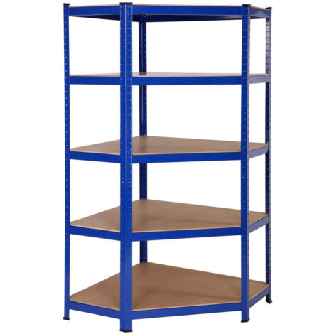 Heavy Duty Corner Steel Shelving Unit - Racking 5 Levels 1800mm H x 900mm W x 450mm D 275KG's UDL Per Shelf
