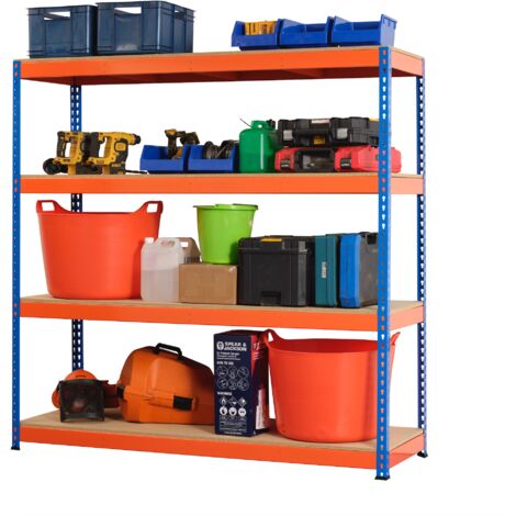 Heavy Duty Industrial Shelving Unit 4 Levels - 1800mm H x 1800mm W x 600mm D - 500KG's UDL Per Shelf