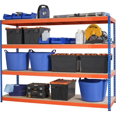 Heavy Duty Industrial Shelving Unit 4 Levels - 1800mm H x 2000mm W x 450mm D - 400KG's UDL Per Shelf