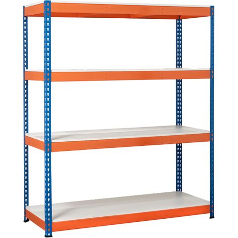 Heavy Duty Industrial Shelving Unit 4 Melamine Shelves - 1800mm H x 1200mm W x 600mm D - 400KG's UDL Per Shelf