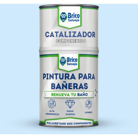 Pintura para bañeras Acabado Mate Azul Claro Agatha Bricosalvaje 600+150 ML Dos componentes