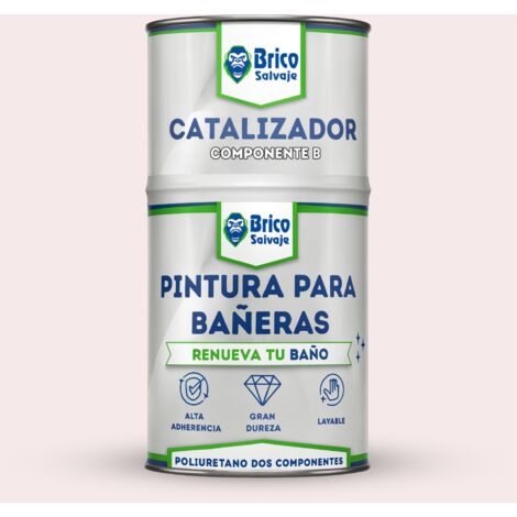 Pintura para bañeras Acabado Satinado Rosa Claro Marilyn Bricosalvaje 600+150 ML Dos componentes