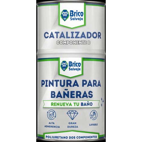 Pintura para bañeras Acabado Satinado Negro 600+150 ML Dos componentes