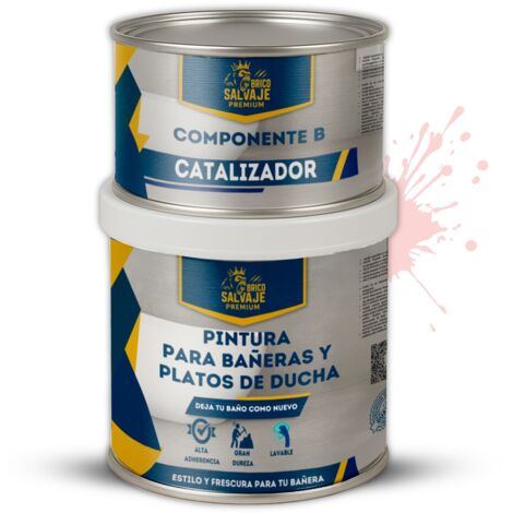 Pintura para Platos de Ducha y Bañeras, Mate, Cuarzo Rosa, Dos componentes, 600+150 ML