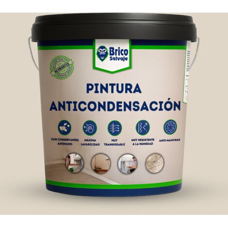 Pintura Antihumedad y Anticondensación, Conservantes Antimoho, Aislante termico, Mate, Espresso 4 Litros