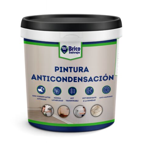 Pintura Antihumedad y Anticondensación, Conservantes Antimoho, Aislante termico, Mate, Blanco 750 ML