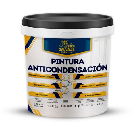 Pintura Anticondensación, Antihumedad, Conservantes Antimoho, Aislante Térmico, Acabado Mate, Blanco 750 ML