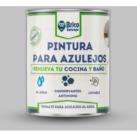 Pintura para Azulejos de Baño y Cocina, al Agua, Fácil Aplicación, Perla, SATINADO, 750 ML