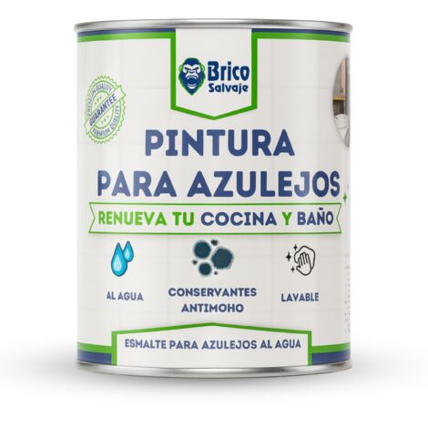 Pintura para Azulejos de Baño y Cocina, al Agua, Fácil Aplicación, Blanco Alpino, BRILLANTE, 4 Litros