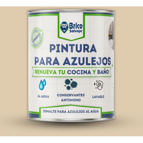 Pintura para Azulejos de Baño y Cocina, al Agua, Fácil Aplicación, Moreno, SATINADO, 750 ML
