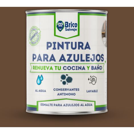 Pintura para Azulejos de Baño y Cocina, al Agua, Fácil Aplicación, Tabaco, MATE, 750 ML