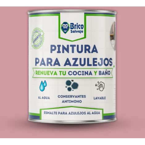 Pintura para Azulejos de Baño y Cocina, al Agua, Fácil Aplicación, Rosa Empolvado, SATINADO, 750 ML