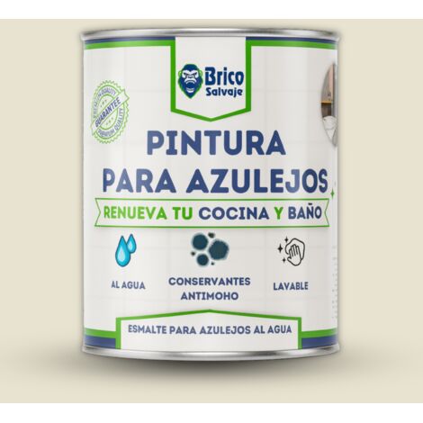 Pintura para Azulejos de Baño y Cocina, al Agua, Fácil Aplicación, Nácar, SATINADO, 4 Litros