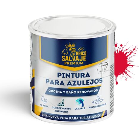 Pintura para Azulejos de Baño y Cocina Satinado Fuego 750 ml al agua