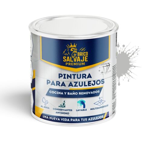 Pintura para Azulejos de Baño y Cocina Satinado Piedra 750 ml al agua