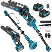 SEESII 2-en-1 Tronçonneuse Télescopique & Mini Tronçonneuse, Tondeuse Electrique Sans Balais de 6 Pouces avec Poteau Télescopique, tronçonneuse Alimentée par Batterie avec 2 Batteries de 4000 mAh SEESII 2-en-1 Tronçonneuse Télescopique & Mini Tronçonneuse, Tondeuse Electrique Sans Balais de 6 Pouces avec Poteau Télescopique, tronçonneuse Alimentée par Batterie avec 2 Batteries de 4000 mAh