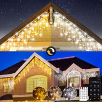 Guirlande lumineuse LED 15m – 600 LEDs blanc chaud – Télécommande et application – IP65 pour extérieur et intérieur - 15m-600LEDS