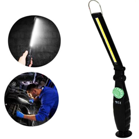 TRAGBARE LED-TASCHENLAMPE, BATTERIEBETRIEBENE ARBEITSLEUCHTE MIT MAGNETHAKEN UND NEIGBAREM SCH (1/4)