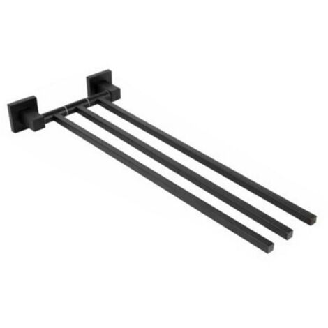HANDTUCHHALTERMIT3STANGEN,WANDMONTAGE,BADEZIMMERREGAL,SCHWARZ02122 (1/2)