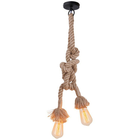 E27 EDISON DOPPELSEIGEL-DECKENKRONLEUCHTER-LAMPENHALTER VINTAGE-KNOTEN-HÄNGER