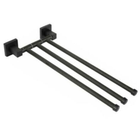 HANDTUCHHALTERMIT3STANGEN,WANDMONTAGE,BADEZIMMERREGAL,SCHWARZ02118 (1/2)