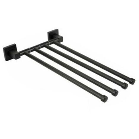 HANDTUCHHALTERMIT4STANGEN,WANDMONTAGE,BADEZIMMERREGAL,HOME,SCHWARZ,02119 (1/2)