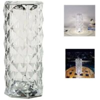 WIEDERAUFLADBARETOUCHROSEDIAMONDCRYSTALTYPELED-TISCHLAMPE