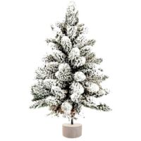 KLEINER,60CMGROẞER,KÜNSTLICHER,SCHNEEBEDECKTERWEIHNACHTSBAUMAUSGRÜNERKIEFERMITWENIGSCHNEE