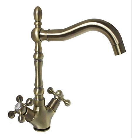 ROBINET D'ÉVIER DE CUISINE À BEC HAUT MITIGEUR D'ÉVIER EN LAITON ANTIQUE JH-1694 (1/3)