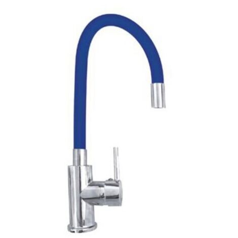 MITIGEUR BEC HAUT FLEXIBLE ROBINET DE CUISINE MONOCOMMANDE BLEU 1987-3 (1/2)