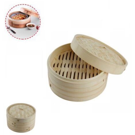 CUISEUR VAPEUR EN BAMBOU CUISSON VAPEUR EN BAMBOU CUISINE ASIATIQUE SAINE ÉTAGÈRES DE 25 CM (1/3)