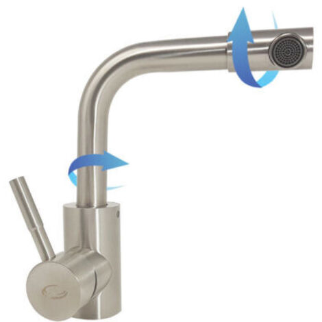 ROBINET MITIGEUR D'ÉVIER DE CUISINE BEC PIVOTANT MODERNE ÉVIER DOMESTIQUE S9005 (1/3)
