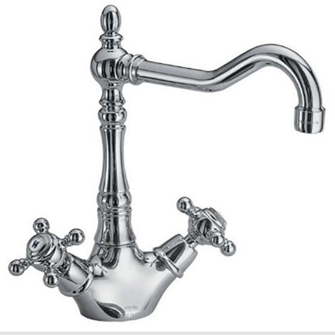 ROBINET D'ÉVIER DE CUISINE À BEC HAUT MITIGEUR D'ÉVIER CHROME ANTIQUE JH-1693 (1/4)