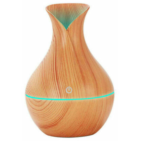MINI DIFFUSEUR D'ARÔMES EFFET BOIS AROMATHÉRAPIE HUMIDIFICATEUR USB MAISON LED 130ML (1/2)