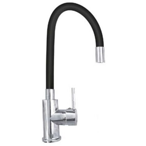 ROBINET DE CUISINE MONOCOMMANDE À BEC TRÈS FLEXIBLE NOIR 1987-1 (1/2)