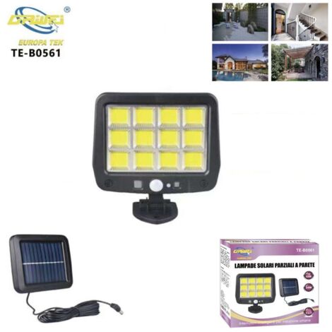 PROJECTEUR EXTÉRIEUR 12 LED COB 24 W AVEC PANNEAU SOLAIRE ET DÉTECTEUR DE MOUVEMENT TWILIGHT 61 (1/2)