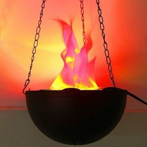 Lampe effet flamme ventilée pour éclairage d'ambiance extérieure – Fonctionnement sur prise – Longueur chaîne 45 cm – Diamètre 20 cm – R & G