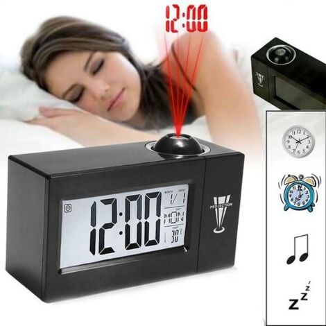 Réveil Cube LED Multicolore - Horloge Lumineuse Calendrier Température Alarme Mélodies