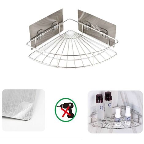 ÉTAGÈRE D'ANGLE MURALE ADHÉSIVE POUR RANGEMENT 03489 (1/2)