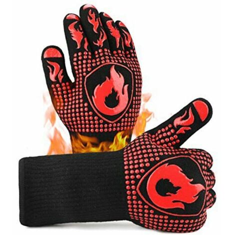 GANT DE FOUR POUR BARBECUE CUISINE POUR BARBECUE IGNIFUGE RÉSISTANT À LA CHALEUR JUSQU'À 800°